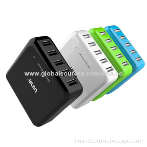 Multi-port Cellphone Chargers with 100-240V, 50/60Hz Input Range